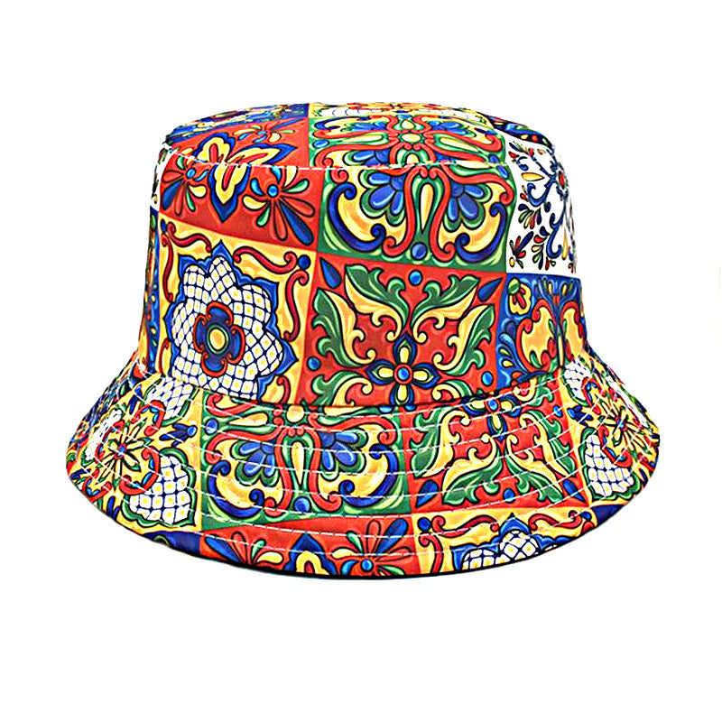 Sombrero de cubo de girasol bohemio de poliéster al por mayor